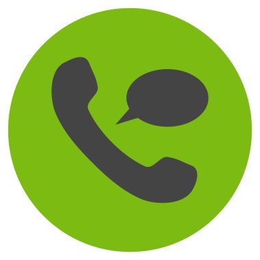 Telefon mesajı düz yuvarlak vektör simgesi