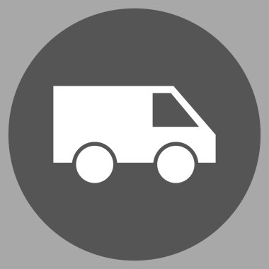 Van düz yuvarlak vektör simgesi