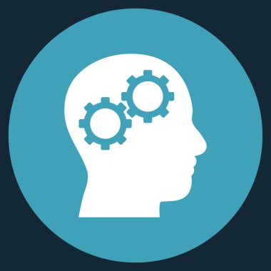 Beyin vites düz yuvarlak vektör simgesi