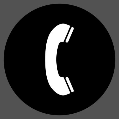 Telefon alıcı düz yuvarlak vektör simgesi