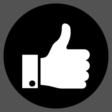 Vektör simge yuvarlak düz yukarı başparmak