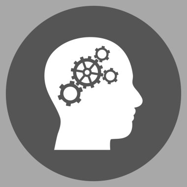 Beyin vites düz yuvarlak vektör simgesi