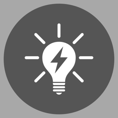 Elektrik ampulü düz yuvarlak vektör simgesi