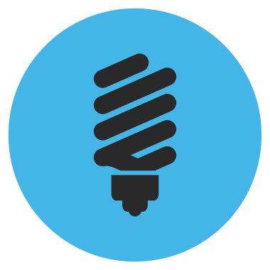 Vektör simge düz yuvarlak floresan ampul