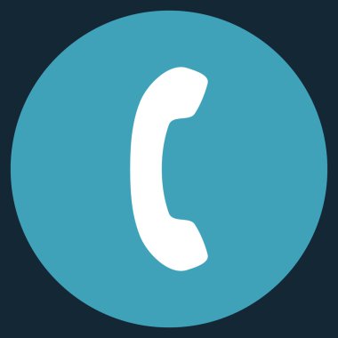 Telefon alıcı düz yuvarlak vektör simgesi