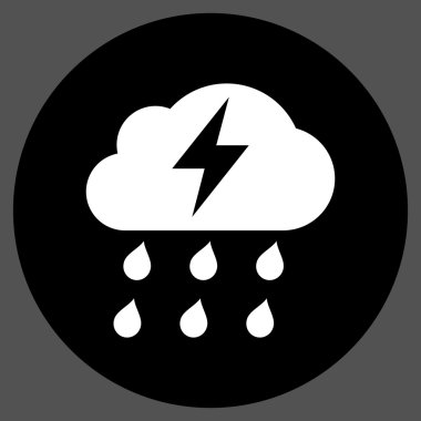 Fırtına düz yuvarlak vektör simgesi