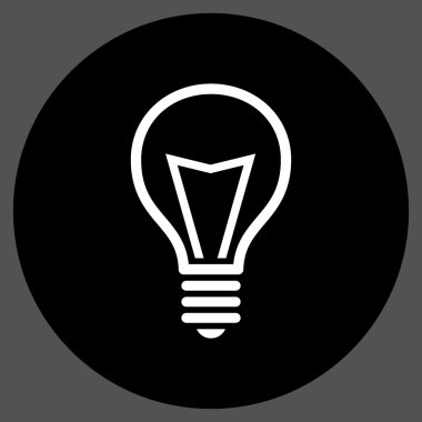 Lamba ampul düz yuvarlak vektör simgesi