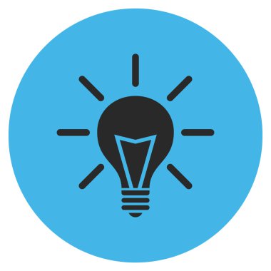 Elektrik ışık düz yuvarlak vektör simgesi