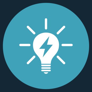 Elektrik ampulü düz yuvarlak vektör simgesi