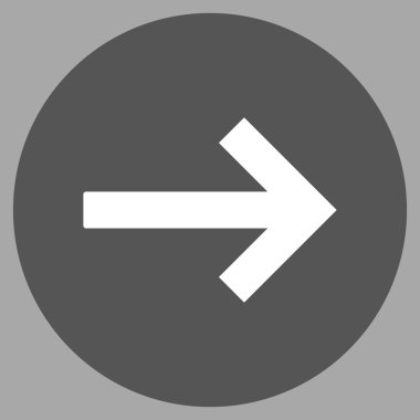 Düz yuvarlak vektör simgesi sağ ok