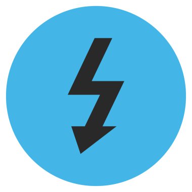 Yüksek gerilim düz yuvarlak vektör simgesi