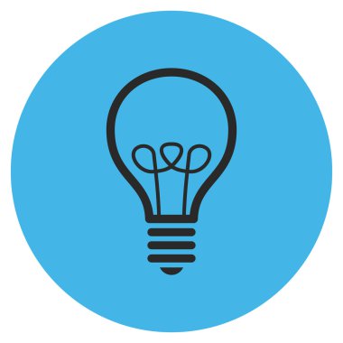 Lamba ampul düz yuvarlak vektör simgesi