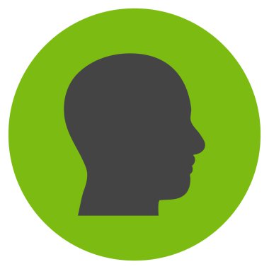 Kafa vektör simge yuvarlak düz profil