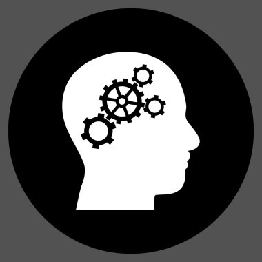 Beyin vites düz yuvarlak vektör simgesi