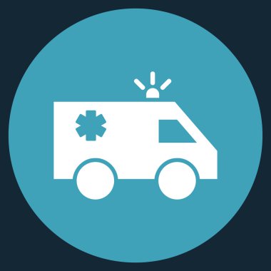 Acil araba düz yuvarlak vektör simgesi