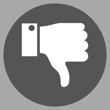 Başparmak aşağı düz yuvarlak vektör simgesi