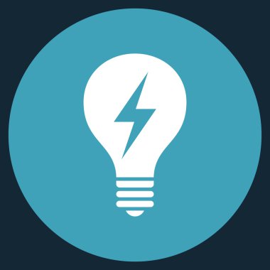 Düz yuvarlak vektör simge elektrikli ampul