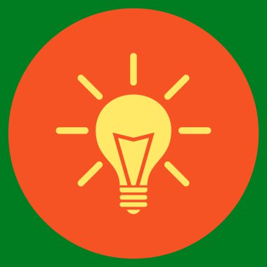 Elektrik ışık düz yuvarlak vektör simgesi