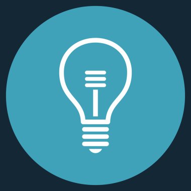 Lamba ampul düz yuvarlak vektör simgesi