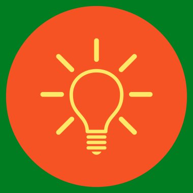 Ampul düz yuvarlak vektör simgesi