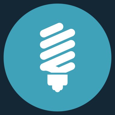 Vektör simge düz yuvarlak floresan ampul