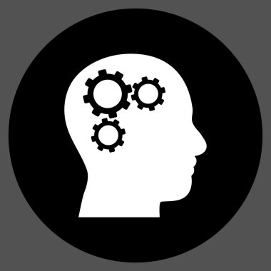 Beyin vites düz yuvarlak vektör simgesi