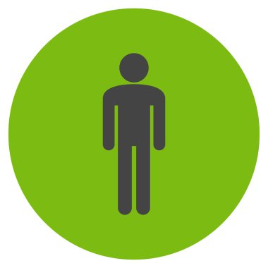 Adam düz yuvarlak vektör simgesi