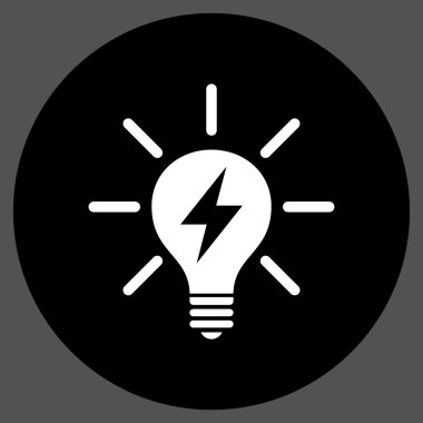 Elektrik ampulü düz yuvarlak vektör simgesi