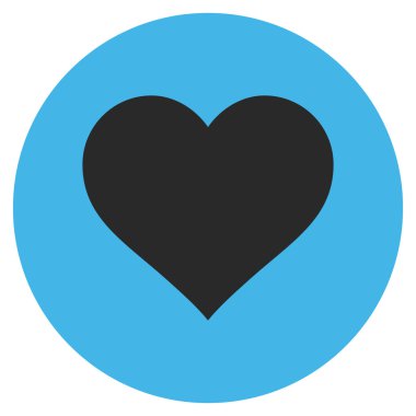 Aşk kalp düz yuvarlak vektör simgesi