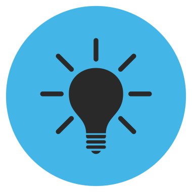 Ampul düz yuvarlak vektör simgesi