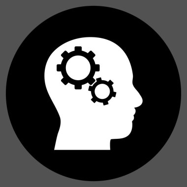 Beyin vites düz yuvarlak vektör simgesi