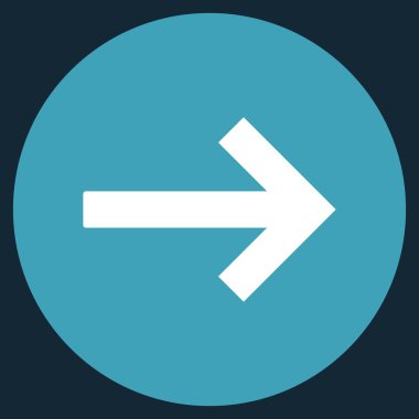 Düz yuvarlak vektör simgesi sağ ok