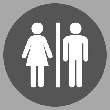 WC kişi düz yuvarlak vektör simgesi
