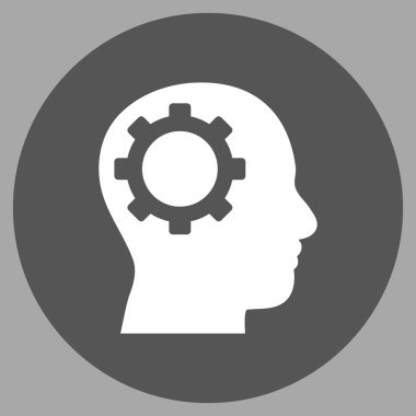 Akıl vites düz yuvarlak vektör simgesi