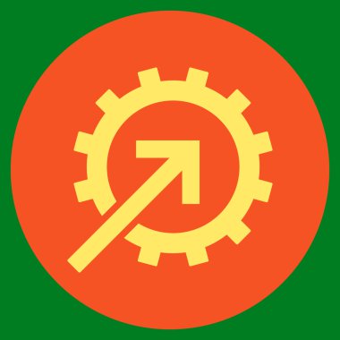 COG Tümleştirme düz yuvarlak vektör simgesi