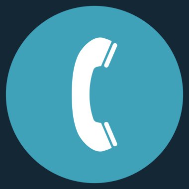 Telefon alıcı düz yuvarlak vektör simgesi