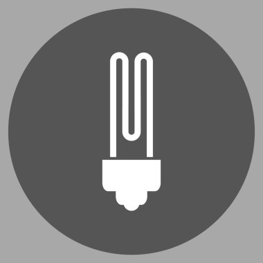 Vektör simge düz yuvarlak floresan ampul