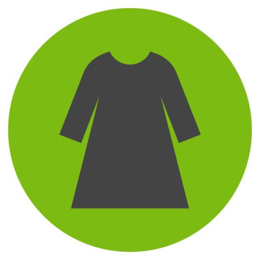 Kadın elbise düz yuvarlak vektör simgesi