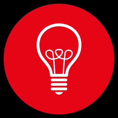 Lamba ampul düz yuvarlak vektör simgesi