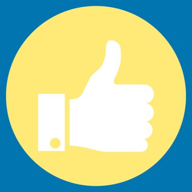 Vektör simge yuvarlak düz yukarı başparmak