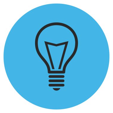 Lamba ampul düz yuvarlak vektör simgesi