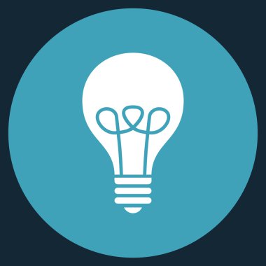 Lamba ampul düz yuvarlak vektör simgesi