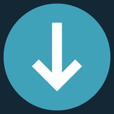 Düz yuvarlak vektör simgesi aşağı ok