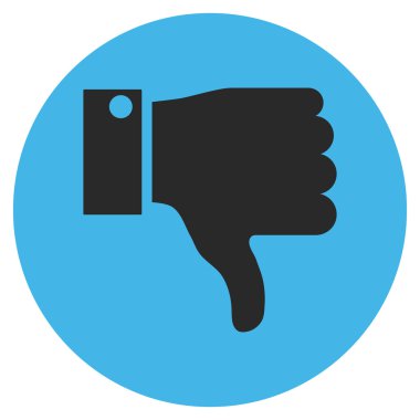 Başparmak aşağı düz yuvarlak vektör simgesi