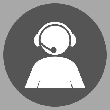 Çağrı Merkezi operatörü düz yuvarlak vektör simgesi
