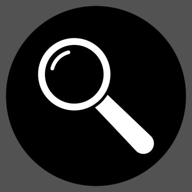 Büyüteç'i düz yuvarlak vektör simgesi