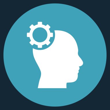 Akıl vites düz yuvarlak vektör simgesi