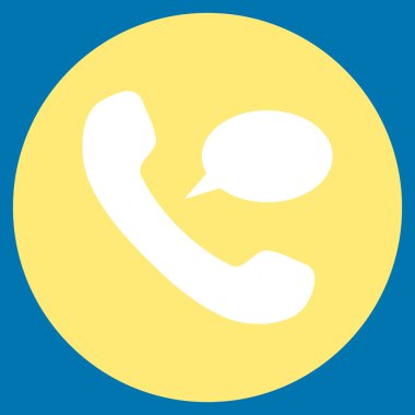 Telefon mesajı düz yuvarlak vektör simgesi