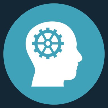 Akıl düz yuvarlak vektör simgesi
