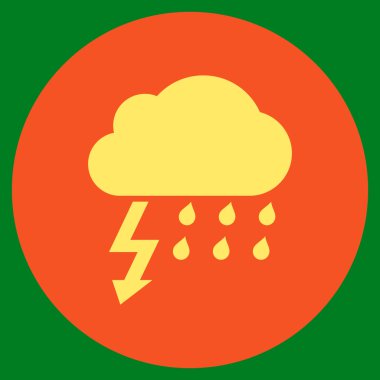 Fırtına düz yuvarlak vektör simgesi